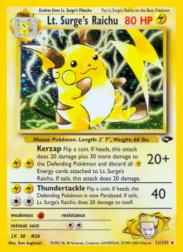 Lt. Surge's Raichu card