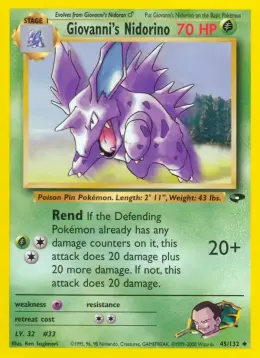 Giovanni's Nidorino card