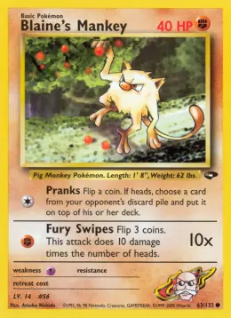 Blaine's Mankey card