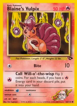Blaine's Vulpix card