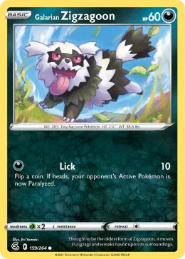 Galarian Zigzagoon card
