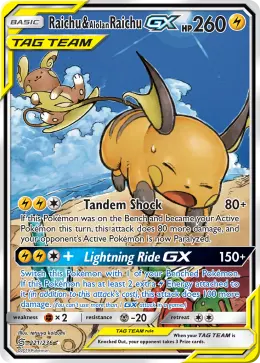 Raichu & Alolan Raichu-GX card