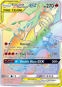 Reshiram & Charizard-GX card