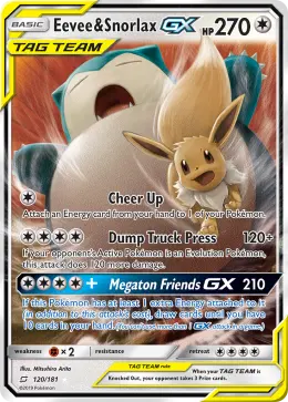 Eevee & Snorlax-GX card