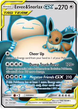 Eevee & Snorlax-GX card