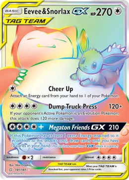 Eevee & Snorlax-GX card