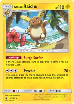 Alolan Raichu card