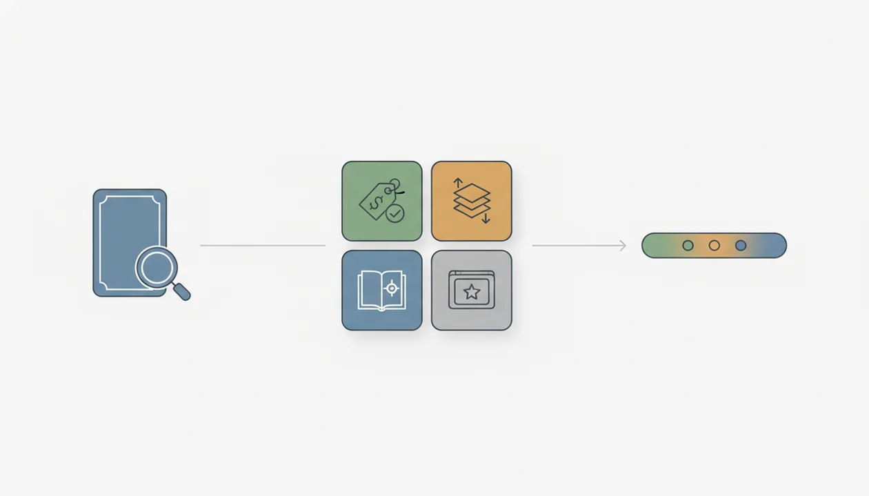 A simple diagram shows a card lookup flowing through multiple price sources into a value range.
