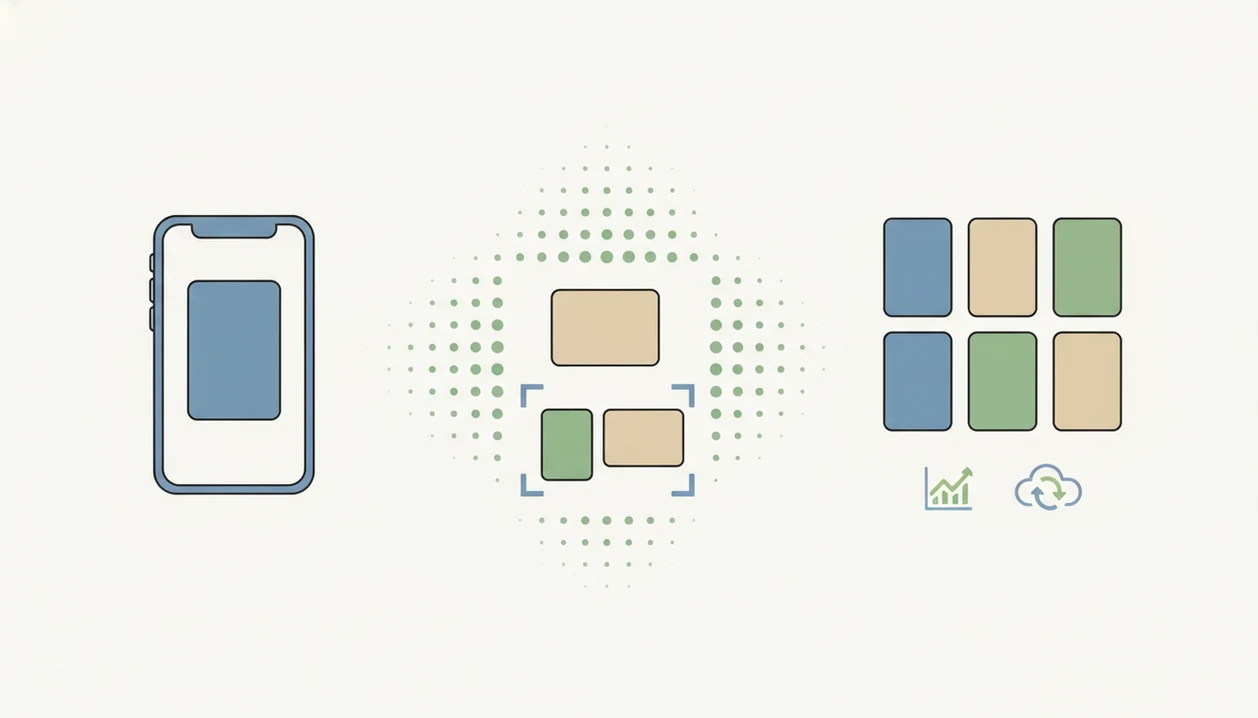 A simple diagram shows a card scan flowing into recognition, pricing, and collection tracking.