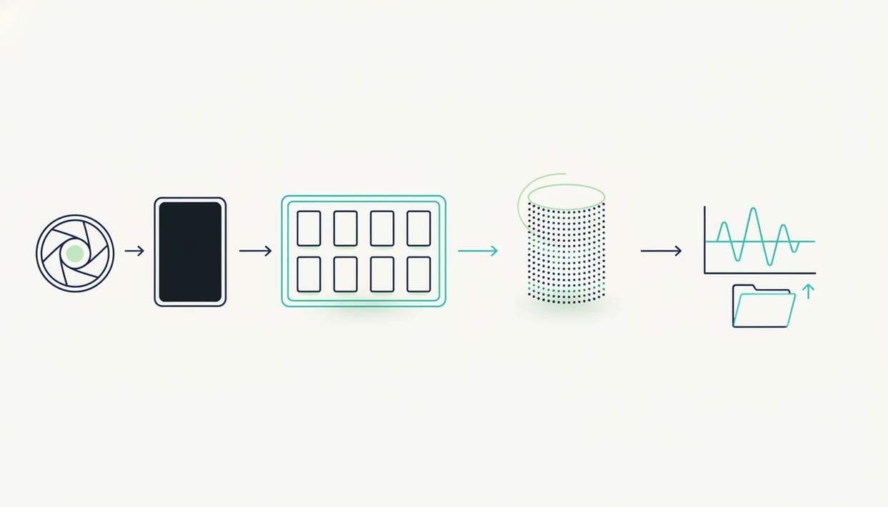 A simple diagram shows card scanning, AI matching, price data, and collection tracking in sequence.